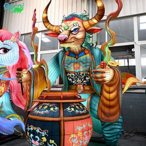 Lanterna Cinese Grande da Esterno GECAI, 12 <span class=keywords><strong>Segni</strong></span> <span class=keywords><strong>Zodiacali</strong></span> Cinesi, Lanterna del Re Demone Toro - Product Image 5