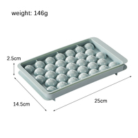 Mini plateau à glaçons antiadhésif réutilisable sans BPA Moule à glaçons en plastique à 33 cavités