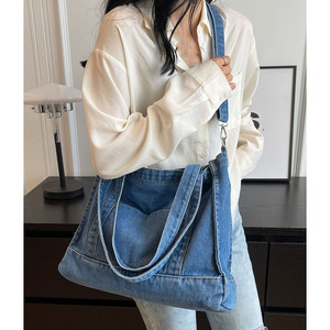 Borsa <span class=keywords><strong>a</strong></span> <span class=keywords><strong>tracolla</strong></span> Casual in jeans retrò di alta qualità borsa da viaggio in Denim <span class=keywords><strong>a</strong></span> <span class=keywords><strong>tracolla</strong></span> per ragazze adolescenti - Product Image 4