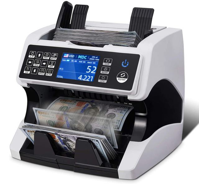 AL-920 Top Loading Dual CIS Money Detector Mix Value Counter Cash Counting Machine Money
