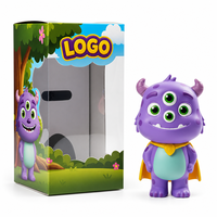 Boîte en carton ondulé pliable personnalisée durable avec fenêtre transparente en PVC, options de vernissage et d'estampage pour l'emballage et la présentation de poupées et jouets