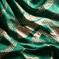 Kain Brokat Jacquard Afrika Abstrak Metalik 100% Poliester Anti Kusut 150-200gsm untuk Pakaian Anak Perempuan & Kerajinan Gaun