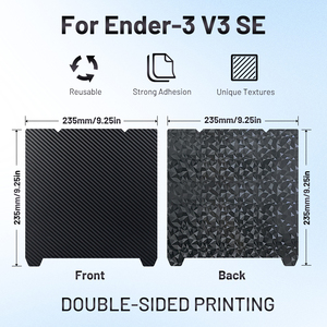 Pour Creality K1/K1C/Ender 3 V3/V3 SE/KE/Ender 3 S1/Ender 5 S1 (235x235mm) plaque de construction d'imprimante 3D acier à ressort double face - Product Image 3