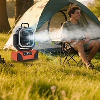 Ventilateur brumisateur d'extérieur avec télécommande, 26 ans d'expérience, ventilateur rafraîchissant à eau, éclairage, grande capacité, longue autonomie de la batterie