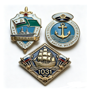 Conjunto de Insignias Conmemorativas del Día de la Marina Rusa, Esmalte Duro, Aleación de Zinc, Chapado en Oro, Forma Irregular, Recuerdo, Emblema Patriótico - Product Image 2