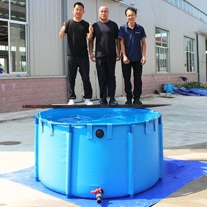 Nouveau produit Étang à poissons pliable <span class=keywords><strong>portable</strong></span> en PVC avec cadre et vanne de vidange pour l'élevage de poissons et le stockage de l'eau - Product Image 4