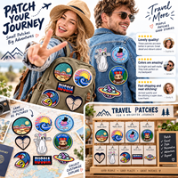 Patch brodé thermocollant en gros, thème Voyage, Nature, Espace, Rétro, Paysage, Camping, Planète, pour extérieur