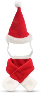 Decoração de natal para cachorros, chapéu de pelúcia curto e lenço para animais de estimação - Product Image 2