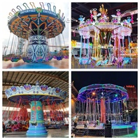 Manèges de fête foraine : Chaise volante forestière rotative pour parc d'attractions, jeu pour enfants, en fibre de verre et acier, usage commercial
