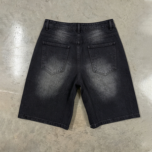 EDO OEM ODM Fabricant de Denim Personnalisé Éco-responsable <span class=keywords><strong>Mokey</strong></span> Wash Streetwear Vintage Jorts Shorts en Jean avec Strass pour Hommes - Product Image 3