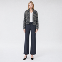 Pull cardigan en maille à col montant en mélange de cachemire et de laine, style mode de Noël