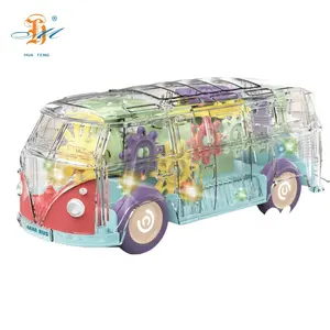 Meilleure vente de jouets électriques pour l'éducation des enfants voiture éducation bus à engrenages électriques jouets 3 couleurs et paquet avec musique et lumière