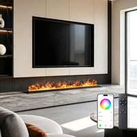 Insert de cheminée encastré pour intérieur avec humidificateur, affichage réaliste de la flamme LED, décoration murale pour salon