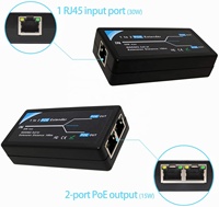 1 bis 2 Gigabit POE Extender 1000 Mbit/s mit IEEE802.3af Standard für NVR IP-Kamera CCTV-System POE Extend 100 Meter