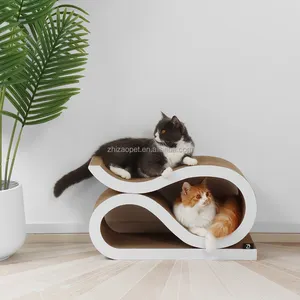 Cama de cartão interativa para gatos, brinquedo interativo, eco-friendly, protetor de arranhões