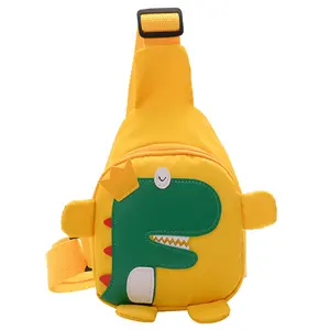 도매 패션 나일론 작은 만화 공룡 어린이 귀여운 가슴 가방 야외 유행 어린이 가방 남여 공용 학교 메신저 가방