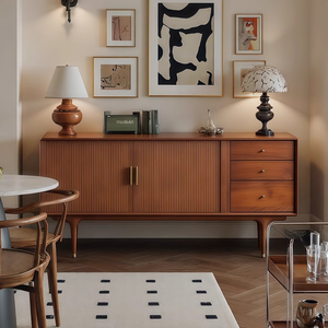 Armoire de rangement pour salon Longstar, <span class=keywords><strong>buffet</strong></span> en bois massif, armoire de rangement <span class=keywords><strong>scandinave</strong></span> pour salon - Product Image 3