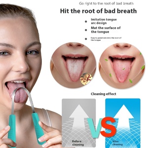 Deep <strong>Toothed</strong> Double-Sided Plastic Tongue <strong>Scraper</strong> Effective for Freshening Breath Reducing Bad Breath Coating Tongue Cleaning - Product Image 2