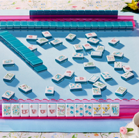 Koleksi Pesta Taman Mewah Modern Lipat Premium 2-Sisi Berukir 160Pcs Set Mahjong Mutiara Festif