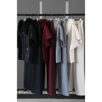 Ensemble de survêtement en tricot de luxe à deux pièces, pantalon long et doux, col en vraie fourrure de renard, pull et pantalon en laine mélangée pour femmes, sur mesure