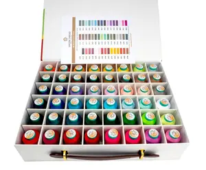 יצרן 48 צבעים רקמת חוט סיסה ערכת 1000 מטרים פוליאסטר רקמת מכונת חוט