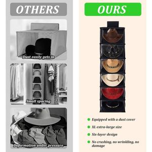 Organizador de Gorras Colgante para Armario, de Tela No Tejida, con 6 Bolsillos, para Guardar Gorras en el Dormitorio - Product Image 6