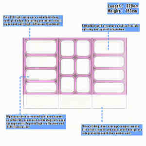 خزانة عرض ألعاب عصرية بسيطة قابلة للتجميع مع تصميم داخلي قابل للتخصيص، مثالية لتماثيل الأكشن - Product Image 3