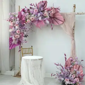 Декорации для годовщины, шелковые Бордовые розы, Искусственные Свадебные цветы, пластиковые цветы для церемонии, свадебная церемония, вечеринка