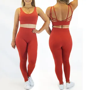 Summer Yoga Set Suit Sport Straps Bra Tight Leggings Soft Nylon Fitness Breathable Sport Suit Quick-Drying Outfit GYM Yoga Set