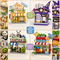 Ensemble de micro-blocs de construction personnalisés Scène de rue chinoise 190 pièces Jouet de construction DIY Mini kit de modélisme Cadeau éducatif pour enfants