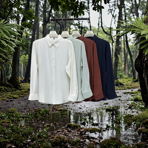 Uomini in primavera. Personalizza quello che stai cercando una <span class=keywords><strong>camicia</strong></span> Casual da lavoro a maniche lunghe personalizzata, semplice e traspirante - Product Image 1