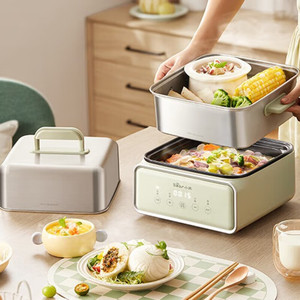 Cuiseur vapeur électrique Little Bear DZG-F30J2 à trois niveaux, 10L, avec minuterie numérique, pour la maison, machine à petit-déjeuner - Product Image 1