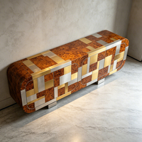 Aparador de Metal de Arte Moderno y Lujoso, Mueble de Almacenamiento para Sala de Estar, Mueble Decorativo para Vestíbulo de Villa/Casa de Lujo, Hecho a Medida