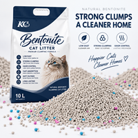 Litière pour chat biodégradable en bentonite de sodium et charbon actif, forme boule, sans poussière, hautement absorbante, agglomération rapide, anti-odeurs