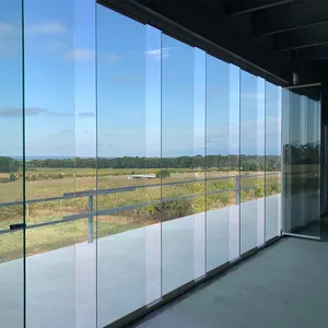 Beliebte Aluminium Schiebetür und Fenster rahmenlose Glas Falttüren außen