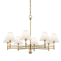 Lustre moderne en cuivre rustique pour villa et ferme, avec 8 lumières LED en forme de bougie