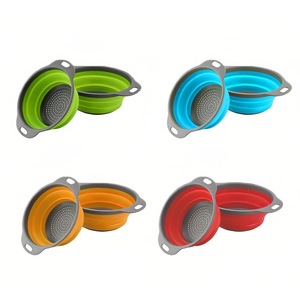 Panier égouttoir pliable en silicone DaS Kitchen pour fruits et légumes, idéal pour le lavage domestique - Product Image 2