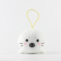 En vrac 4 pouces marron/blanc océan sceau pendentif grosse tête mignon Expressions longues dents animaux en peluche cartable en peluche porte-clés jouets