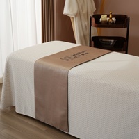 Écharpe décorative moderne brune de literie de coureur de lit pour la table de massage de salon de beauté d'hôtel