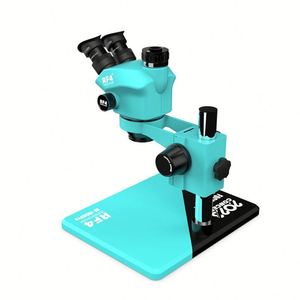 Microscopio sincrono trinoculare RF4 RF-7050Pro 7-50X per riparazione di componenti elettronici PCB di telefoni, con manopola di ingrandimento e blocco a 6 marce. - Product Image 4
