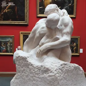 รูปปั้นหินตกแต่งสวนขนาดเท่าชีวิตจริงรูปปั้นจูบชายและหญิง
