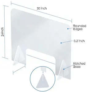 Transparentes durchsichtiges Acryl-Plexiglas-Schild Trennwand Kassierer Niesensicherung für Theke