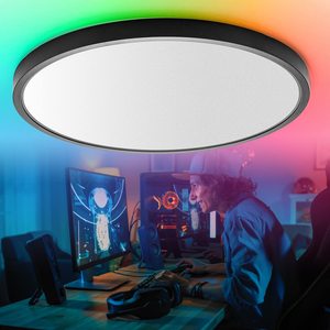Luz de techo inteligente empotrada LED WiFi, regulable dormitorio sala de estar pasillo cocina guardería 12 pulgadas 24 vatios RGB delgada - Product Image 2