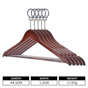 Cintre en bois de haute qualité pour vêtements, type <span class=keywords><strong>crochet</strong></span> en acier inoxydable antidérapant et <span class=keywords><strong>antivol</strong></span>, vente en gros personnalisée Lavinia - Product Image 2