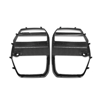 Grille en fibre de carbone pure style V pour BMW G80 G82 G83 M3 M4 2021+ Remplacement de la grille centrale avant Grilles de pare-chocs avant de voiture