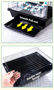 Cage à oiseaux robuste et de grande taille, construction en fer moderne, légère, structure solide, accessoires complets, montage facile - Product Image 4