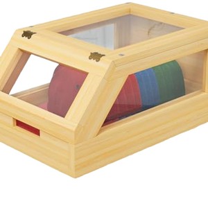 Bamboo Baseball Cap Storage <b>Box</b> With Acrylic Lid <b>Hat</b> Organizer Display Case Dustproof Solid Color 415 - Product Image 1