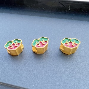ลูกปัดลายเมฆมงคลเคลือบทองแบบจีนโบราณ วัสดุอัลลอยสำหรับทำเครื่องประดับสร้อยคอ DIY - Product Image 4