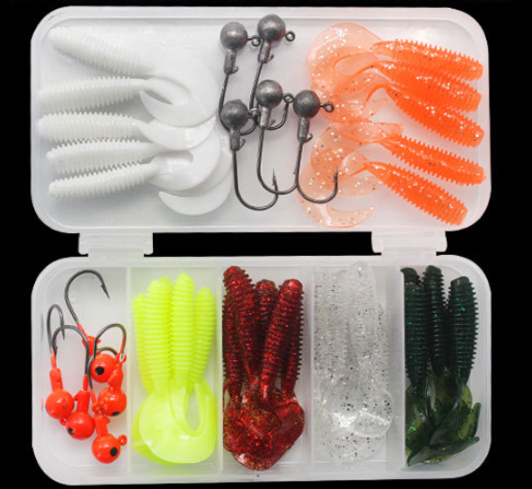 H eight color curly tail lead hook