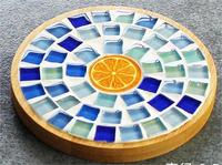 Vente en gros de carreaux de mosaïque en verre pour bricolage Kits de couleurs mélangées Dessous de verre en bois pour adultes Décoration intérieure créative pour bricolage